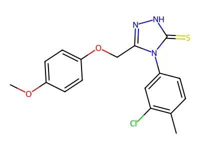 4-(3-chloro-4-methylphenyl)-5-[(4-methoxyphenoxy)methyl]-4H-1,2,4-triazole-3-thiol structure