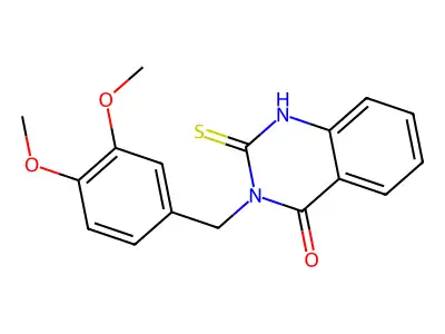 3-[(3,4-Dimethoxyphenyl)methyl]-2-sulfanyl-3,4-dihydroquinazolin-4-one structure