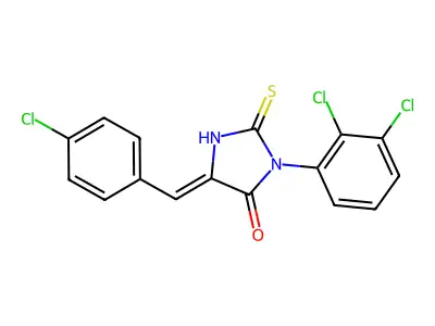 5-[(4-chlorophenyl)methylidene]-3-(2,3-dichlorophenyl)-2-sulfanylideneimidazolidin-4-one structure
