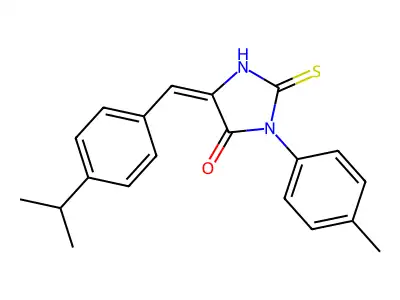 3-(4-methylphenyl)-5-{[4-(propan-2-yl)phenyl]methylidene}-2-sulfanylideneimidazolidin-4-one structure