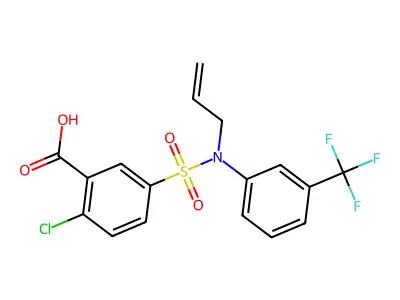 2-Chloro-5-[(prop-2-en-1-yl)[3-(trifluoromethyl)phenyl]sulfamoyl]benzoic acid structure
