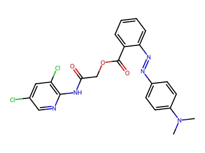 Benzoic acid, 2-[2-[4-(dimethylamino)phenyl]diazenyl]-, 2-[(3,5-dichloro-2-pyridinyl)amino]-2-oxoethyl ester structure