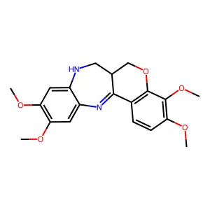 3,4,10,11-Tetramethoxy-6,6a,7,8-tetrahydrochromeno(4,3-b)(1,5)benzodiazepine structure
