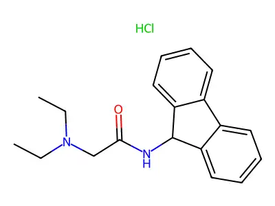Acetamide, 2-(diethylamino)-N-(9-fluorenyl)-, hydrochloride structure