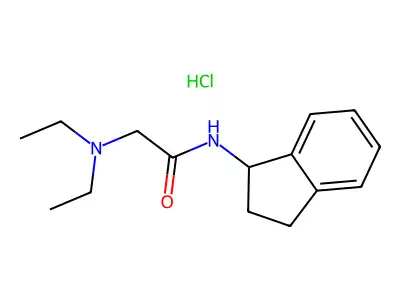 Acetamide, 2-(diethylamino)-N-(1-indanyl)-, hydrochloride structure