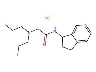 Acetamide, 2-(dipropylamino)-N-(1-indanyl)-, hydrochloride structure