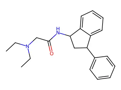 Acetamide, 2-(diethylamino)-N-(2,3-dihydro-3-phenyl-1H-inden-1-yl)- structure