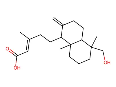 5-[5-(hydroxymethyl)-5,8a-dimethyl-2-methylidene-3,4,4a,6,7,8-hexahydro-1H-naphthalen-1-yl]-3-methylpent-2-enoic acid structure