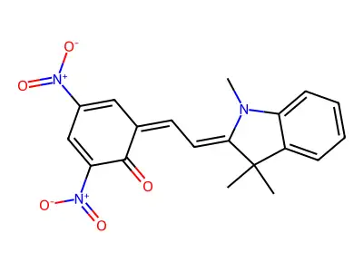 2,4-dinitro-6-[2-(1,3,3-trimethylindol-2-ylidene)ethylidene]cyclohexa-2,4-dien-1-one structure