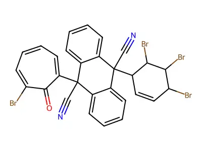 9-(6-Bromo-7-oxocyclohepta-1,3,5-trien-1-yl)-10-(4,5,6-tribromocyclohex-2-en-1-yl)-9,10-dihydroanthracene-9,10-dicarbonitrile structure