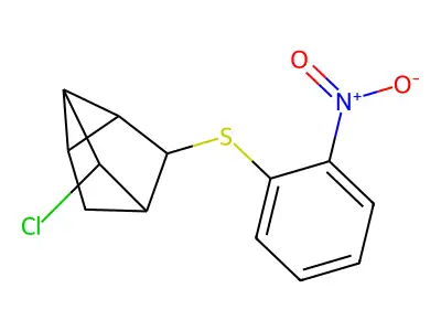 3-Chloro-5-[(2-nitrophenyl)sulfanyl]tricyclo[2.2.1.0~2,6~]heptane structure