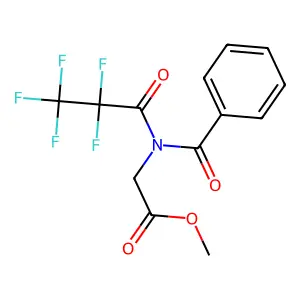 Glycine, N-benzoyl-N-(2,2,3,3,3-pentafluoro-1-oxopropyl)-, methyl ester structure