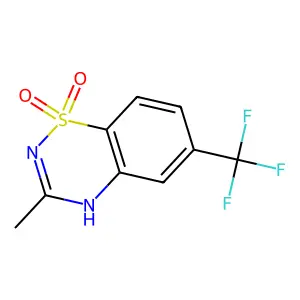 4H-1,2,4-Benzothiadiazine, 3-methyl-6-trifluoromethyl-, 1,1-dioxide structure