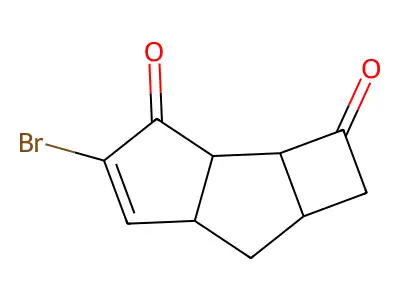 4-bromo-1,2a,2b,5a,6,6a-hexahydrocyclobuta[a]pentalene-2,3-dione structure