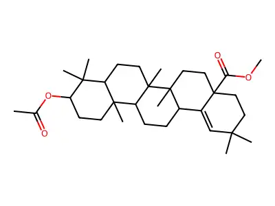 Methyl 3-(acetyloxy)olean-18-en-28-oate structure