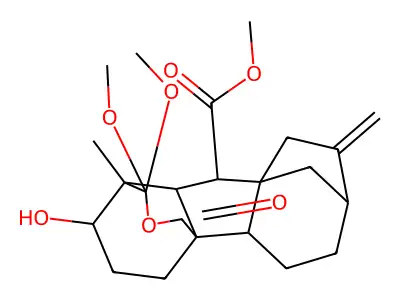 Methyl 2-hydroxy-14,14-dimethoxy-1-methyl-8-methylidene-12-oxododecahydro-7,9a-methano-1,4a-(methanooxymethano)benzo[a]azulene-10-carboxylate structure