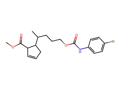 Methyl 5-[5-[(4-bromophenyl)carbamoyloxy]pentan-2-yl]cyclopent-2-ene-1-carboxylate structure