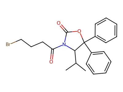 3-(4-Bromobutanoyl)-5,5-diphenyl-4-(propan-2-yl)-1,3-oxazolidin-2-one structure