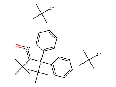 [1-[tert-butyl(diphenyl)silyl]-2,2-dimethylpropylidene]-oxotungsten,2-methanidyl-2-methylpropane structure
