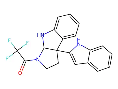 1-[8b-(1H-indol-2-yl)-1,2,3a,4-tetrahydropyrrolo[2,3-b]indol-3-yl]-2,2,2-trifluoroethanone structure