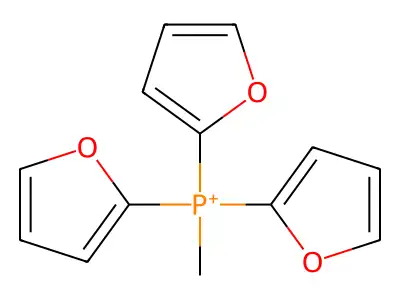 Tri(furan-2-yl)(methyl)phosphanium structure