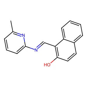 2-(2-Hydroxy-1-naphthylmethyleneamino)-6-methylpyridine structure