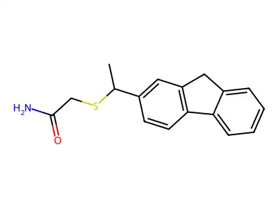 2-((1-(9H-Fluoren-2-yl)ethyl)sulfanyl)ethanimidic acid structure