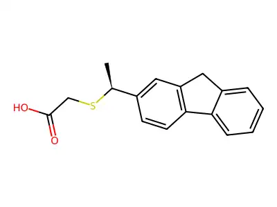 ((1-(9H-Fluoren-2-yl)ethyl)sulfanyl)acetic acid structure