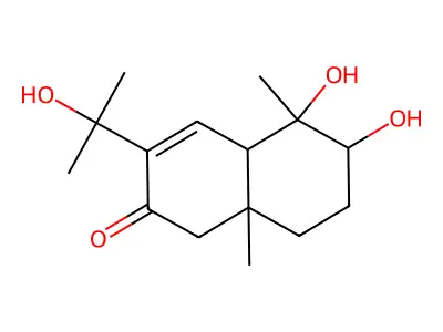 5,6-dihydroxy-3-(2-hydroxypropan-2-yl)-5,8a-dimethyl-4a,6,7,8-tetrahydro-1H-naphthalen-2-one structure
