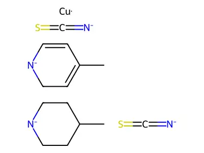 copper;4-methylpiperidin-1-ide;4-methyl-2H-pyridin-1-ide;diisothiocyanate structure