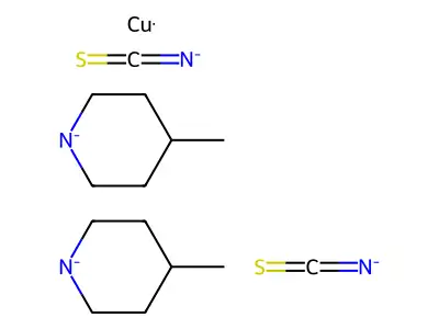 Copper;bis(4-methylpiperidin-1-ide);diisothiocyanate structure