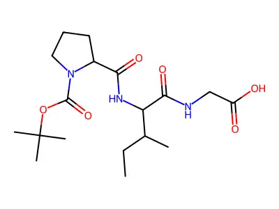 1-(tert-Butoxycarbonyl)prolylisoleucylglycine structure