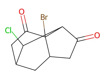 7a-Bromo-8-chlorotetrahydro-1H-1,5-methanoindene-2,7(3H,4H)-dione structure