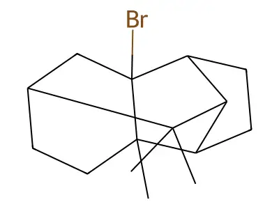 10-Bromo-4,8,8-trimethyldecahydro-1,4,7-(ethane[1,1,2]triyl)azulene structure