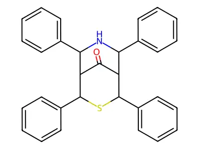 2,4,6,8-Tetraphenyl-3-thia-7-azabicyclo[3.3.1]nonan-9-one structure
