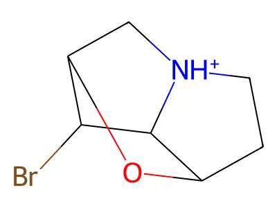 7-Bromohexahydro-1H-1,6-epoxypyrrolizin-4-ium structure