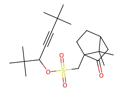 2,2,6,6-Tetramethylhept-4-yn-3-yl (7,7-dimethyl-2-oxobicyclo[2.2.1]heptan-1-yl)methanesulfonate structure