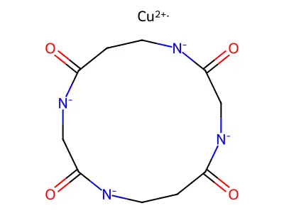 Copper 1,4,8,11-tetrazanidacyclotetradecane-2,5,9,12-tetrone structure