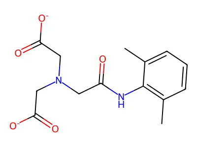 2-[Carboxylatomethyl-[2-(2,6-dimethylanilino)-2-oxoethyl]amino]acetate structure
