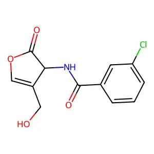 Benzamide, 3-chloro-N-[dihydro-4-(hydroxymethyl)-2-oxo-3-furanyl]- structure