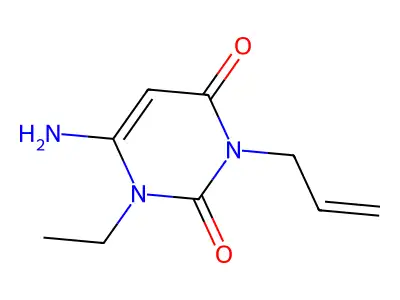 Uracil, 1-allyl-6-amino-3-ethyl-mixed with 3-allyl-6-amino-1-ethyluracil (4:1) structure
