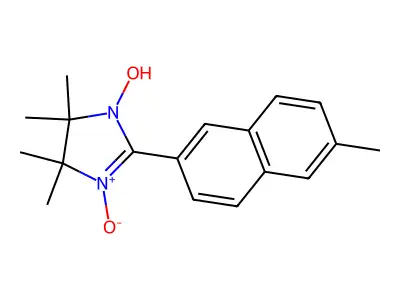 1-Hydroxy-4,4,5,5-tetramethyl-2-(6-methylnaphthalen-2-yl)-3-oxidoimidazol-3-ium structure
