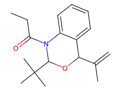 1-[2-tert-Butyl-4-(prop-1-en-2-yl)-2H-3,1-benzoxazin-1(4H)-yl]propan-1-one structure