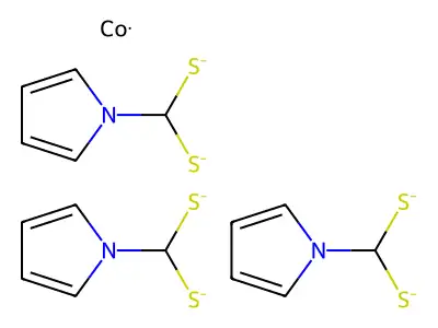 Cobalt;tris(pyrrol-1-ylmethanedithiolate) structure