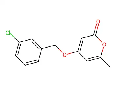 4-[(3-Chlorophenyl)methoxy]-6-methylpyran-2-one structure
