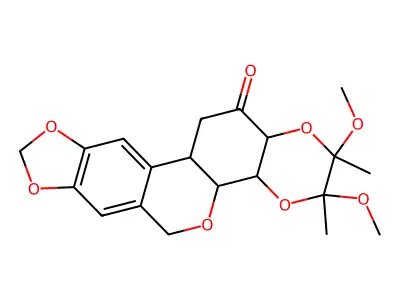 2,3-Dimethoxy-2,3-dimethyl-2,3,4a,11b,12,13a-hexahydro-4bH,9H-[1,3]dioxolo[6,7][2]benzopyrano[3,4-f][1,4]benzodioxin-13(6H)-one structure