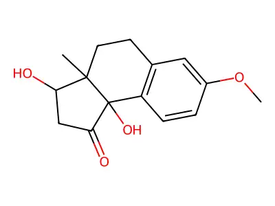 3,9b-dihydroxy-7-methoxy-3a-methyl-2,3,4,5-tetrahydrocyclopenta[a]naphthalen-1-one structure