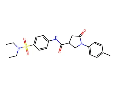 N-[4-(diethylsulfamoyl)phenyl]-1-(4-methylphenyl)-5-oxopyrrolidine-3-carboxamide structure