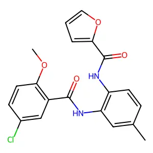 N-[2-[(5-chloro-2-methoxybenzoyl)amino]-4-methylphenyl]furan-2-carboxamide structure