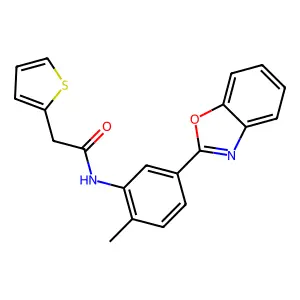 N-[5-(1,3-benzoxazol-2-yl)-2-methylphenyl]-2-(2-thienyl)acetamide structure